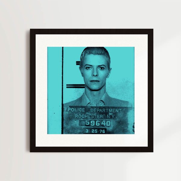 Most Wanted - David Bowie 1976 (Aqua) By Louis Sidoli in black frame