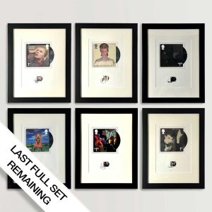 David Bowie Souvenir Ltd Edition 6 Album Prints, Stamps & Fan Sheet. (Frames included) - LAST FULL SET REMAINING!