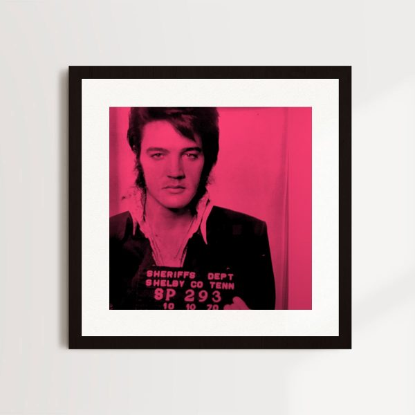 Most Wanted - Elvis Presley 1970 (Hot Pink) By Louis Sidoli in black frame