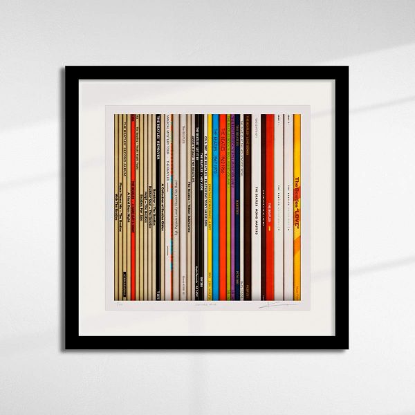 Spines 4 - Beatles by Keith Haynes in a black frame