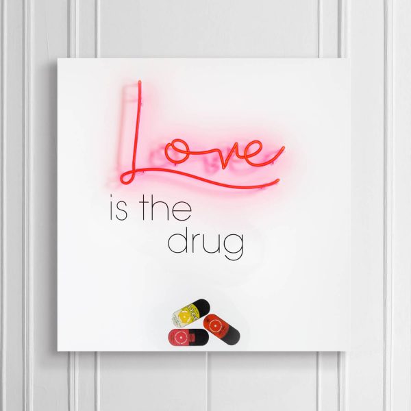 Love Is The Drug - Neon by Keith Haynes on the wall