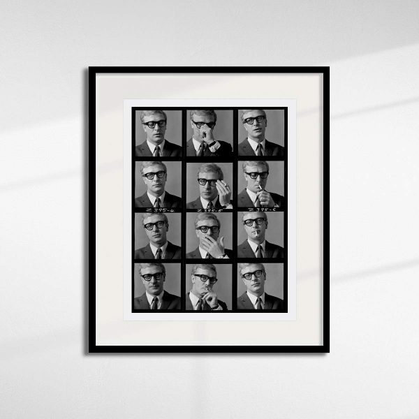 Michael Caine Contact Sheet - 1964 By Duffy in a black frame