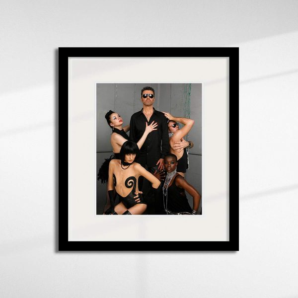 George Michael with Dancers, 2007 in a black frame.