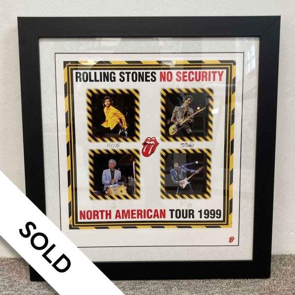 Rolling Stones, No Security. Hand signed by the band members. SOLD