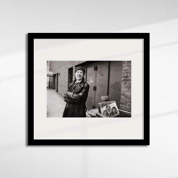Johnny Rotten "New York Graffiti, 1983". A limited edition print by Brian Aris. Presented in a black frame.
