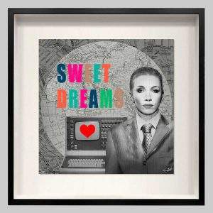 "Sweet Dreams (Are Made Of This)" Annie Lennox / Eurythmics. A limited edition fine art print by Louis Sidoli presented in a black frame.
