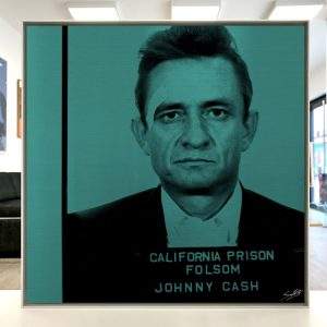 Most Wanted - Johnny Cash 1966 (Teal) by Louis Sidoli