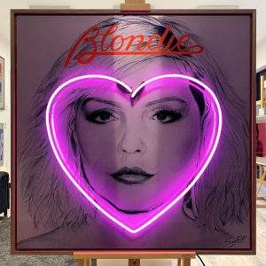 "Heart Of Glass" Debbie Harry aluminium and neon artwork by Louis Sidoli