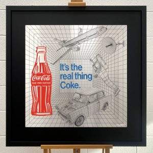 "Even Better Than The Real Thing" aluminium artwork by Louis Sidoli