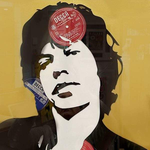 Mick Jagger limited edition artwork made from original vinyl by Keith Haynes