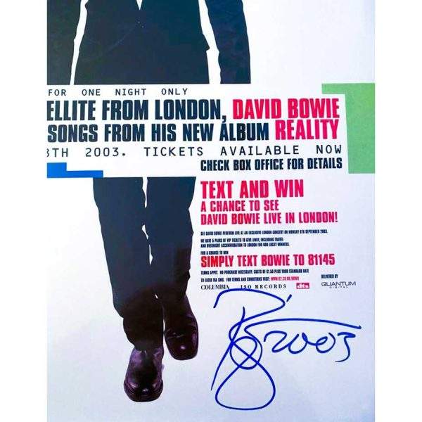 Bowie - Hand-signed Reality Tour Poster